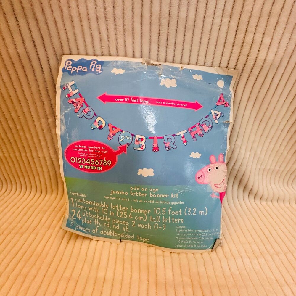 Peppa Pig Happy Birthday Jumbo Letter Banner Kit New In package